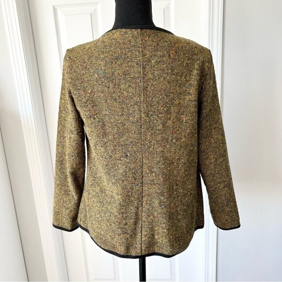 Monocracy Wool Blend Tweed Lightweight Open Front Blazer - Picture 3 of 13